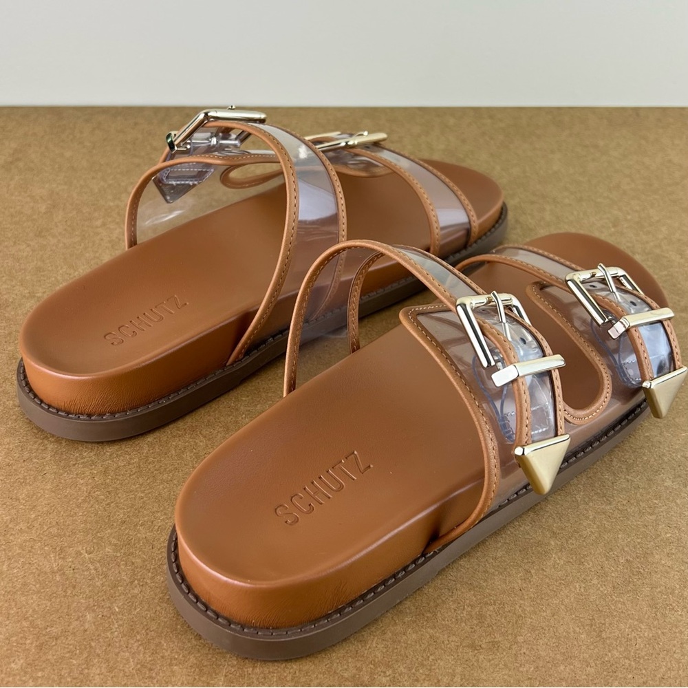 NEW SCHUTZ BROWN SANDALS - Picture 4 of 12
